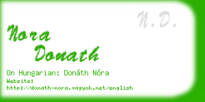 nora donath business card