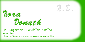 nora donath business card